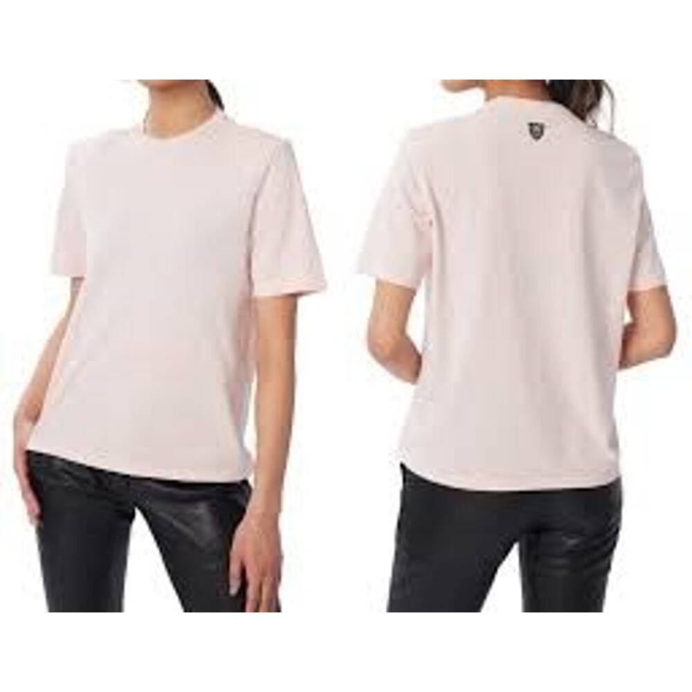 Litaβ by Ciara NWT Boxy Shoulder Pad Cotton T-Shirt in Lotus Size X-Small